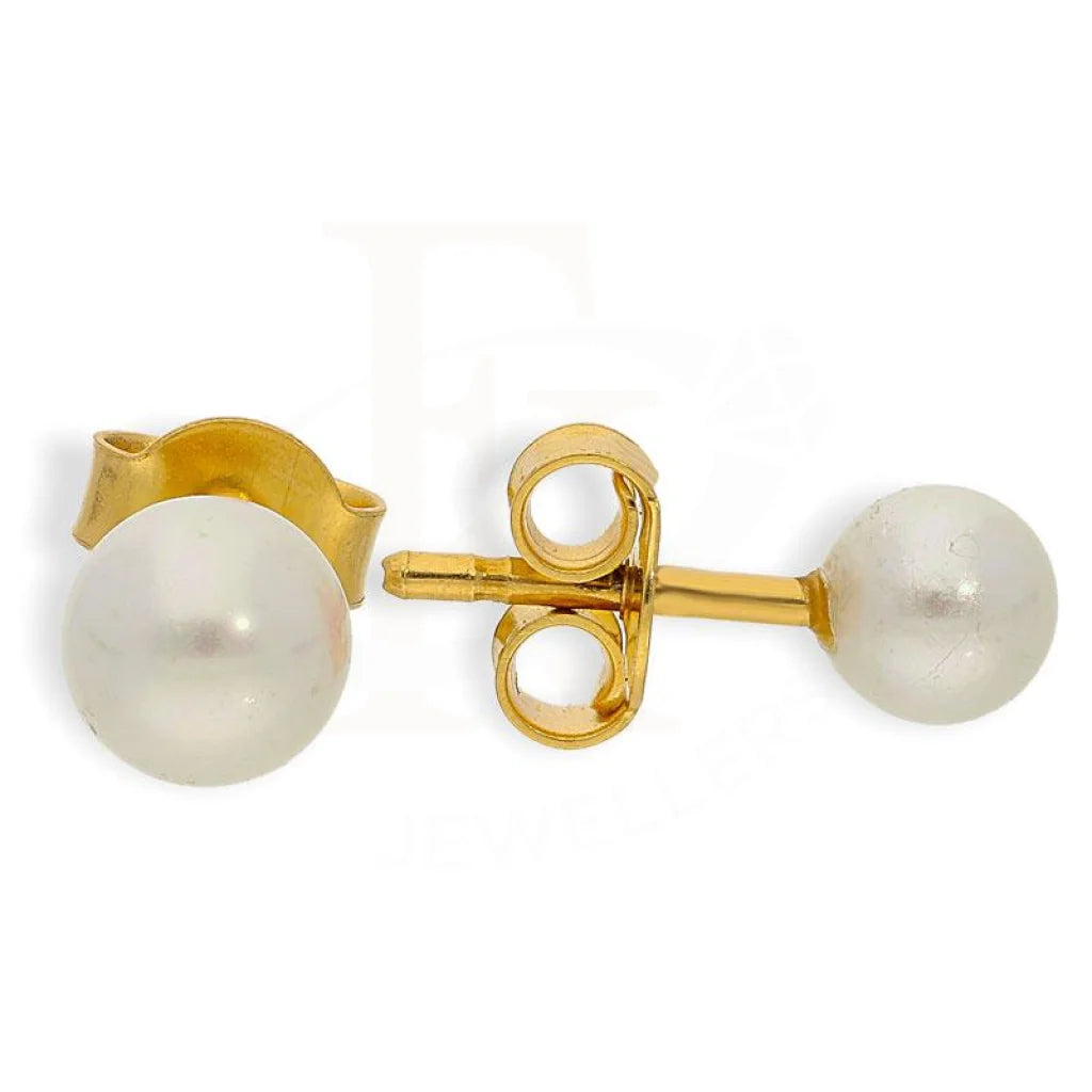 Charm eye earrings-Gold Pearl Earrings 18KT - FKJERN18K1853