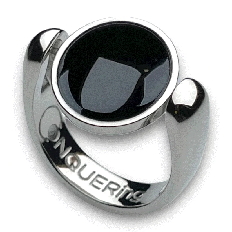 Hematite rings-Silver AlaDune™ Crystal Fidget Ring