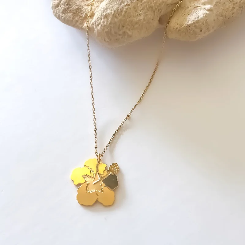 Subtle charm necklaces-Hibiscus Necklace