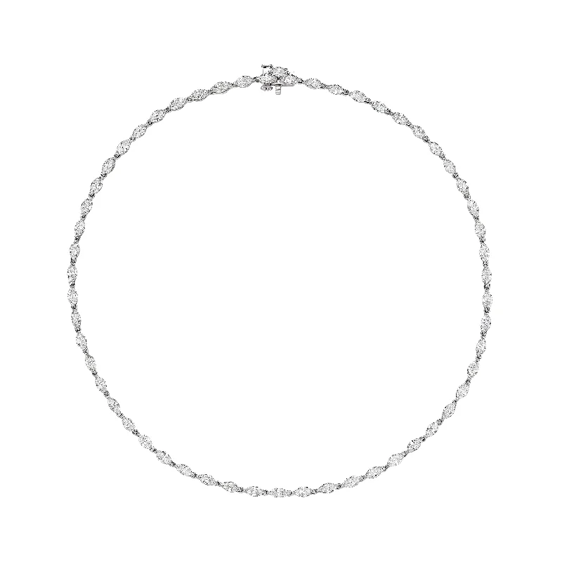 Solar charm necklaces-Marquise Shape Diamond Necklace, 8 CT