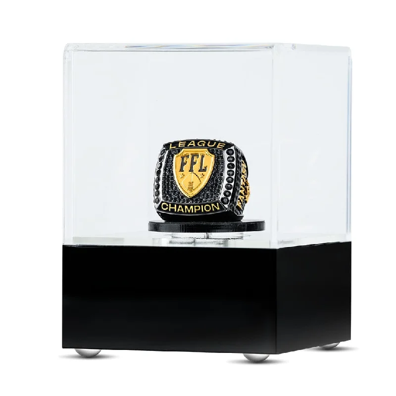 Detailed filigree rings-Championship Ring Spinning Display Case