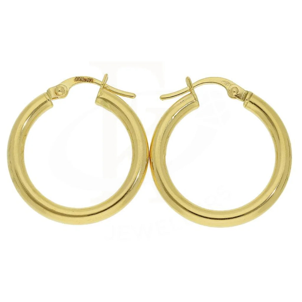 Charm eye earrings-Gold Classic Style Hoop Earrings 18KT - FKJERN18K1791