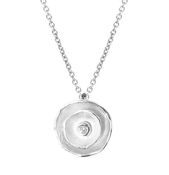 Off-center necklaces-Oyster Dishy Pendant with Diamond