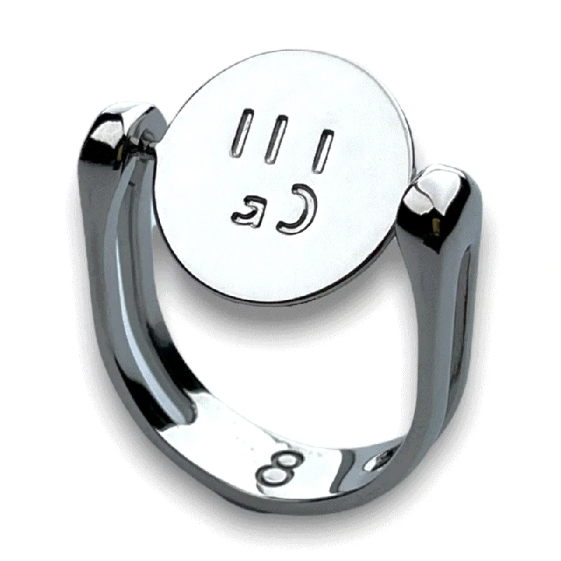 Letter stamp rings-LET GO Fidget Ring