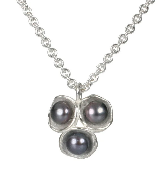 Subtle charm necklaces-Tri-Pod Pearl Pendant