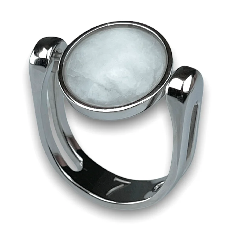 Polished clay rings-Moonstone Crystal Fidget Ring