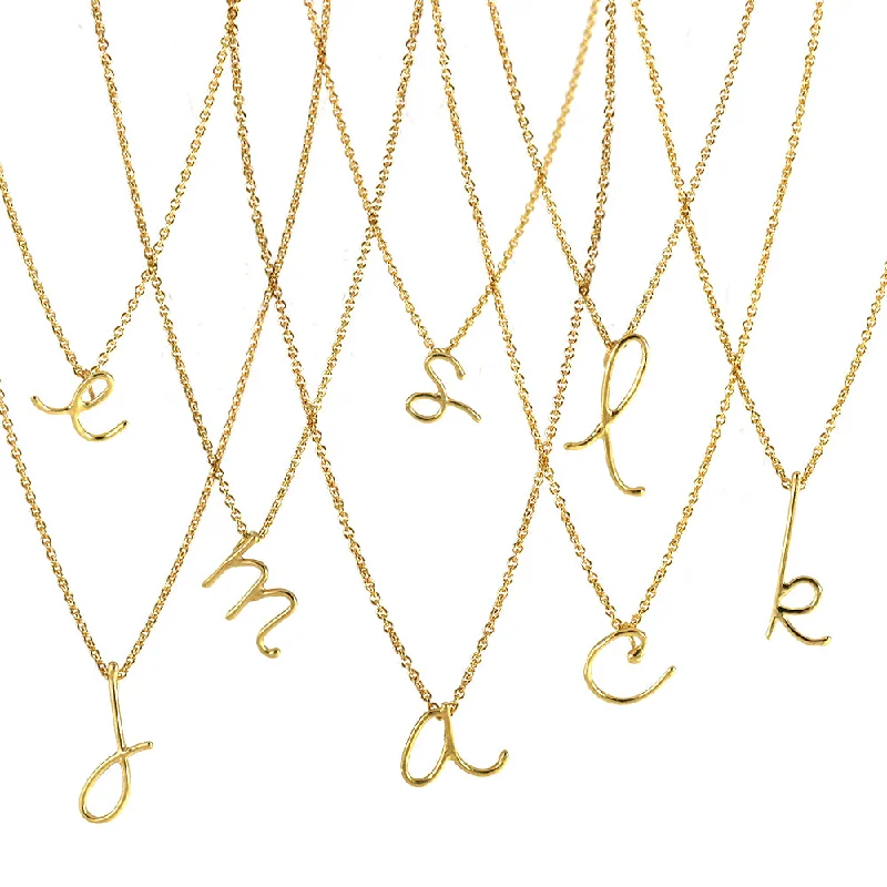 Vibrant enamel necklaces-HANDWRITTEN INITIAL NECKLACE