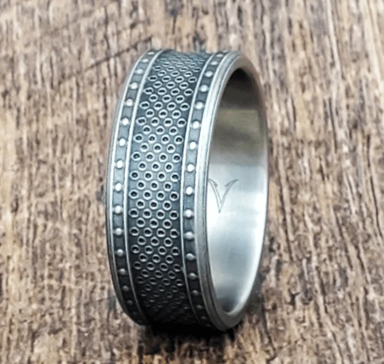 Broad geometric rings-Percival Titanium Armor Men's Ring - 9mm