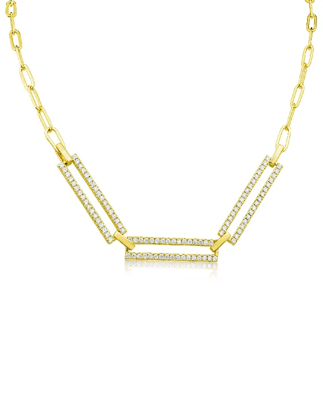 Woven tribal necklaces-Pave CZ Chain Necklace