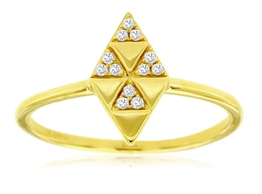 Polished clay rings-14 Karat Yellow Women's Diamond Fashion Ring