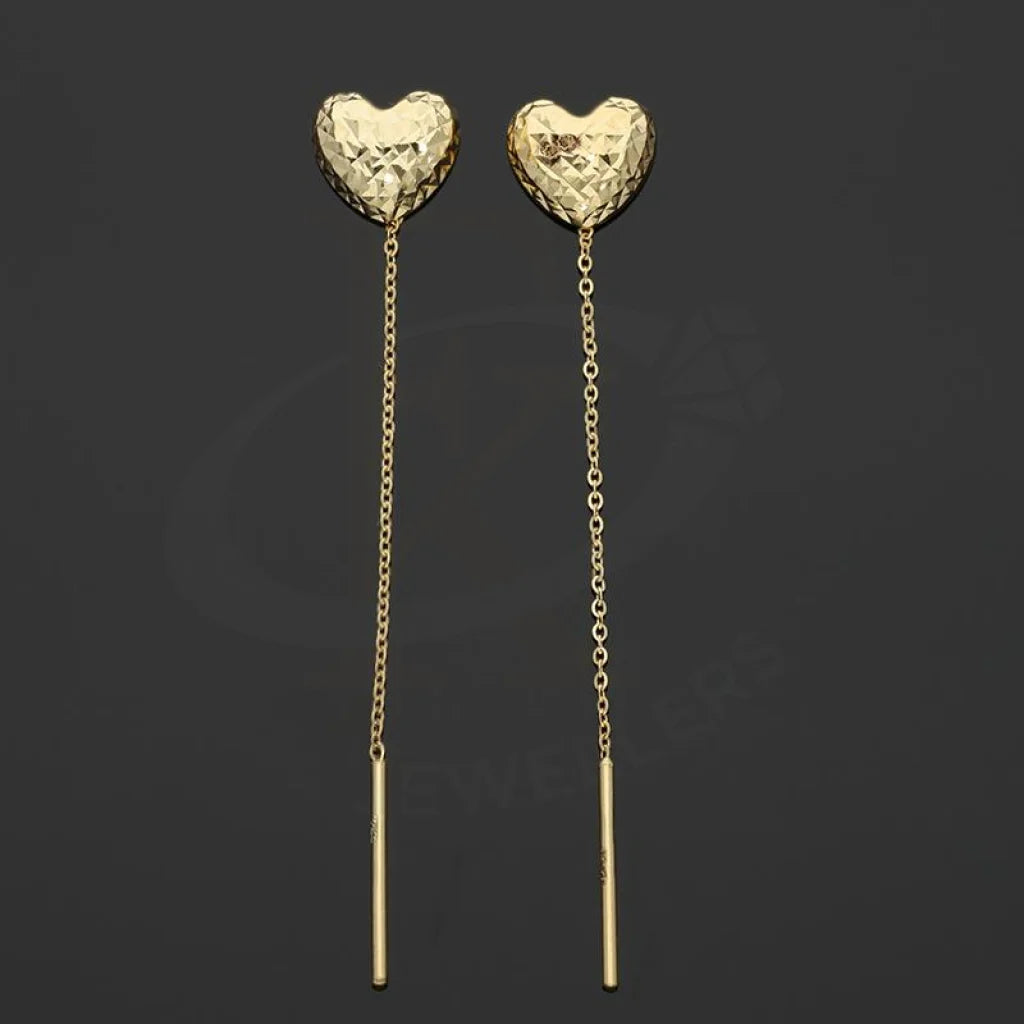 Thick hoop earrings-Gold Heart Shaped Tic-Tac Earrings 18KT - FKJERN18K2447