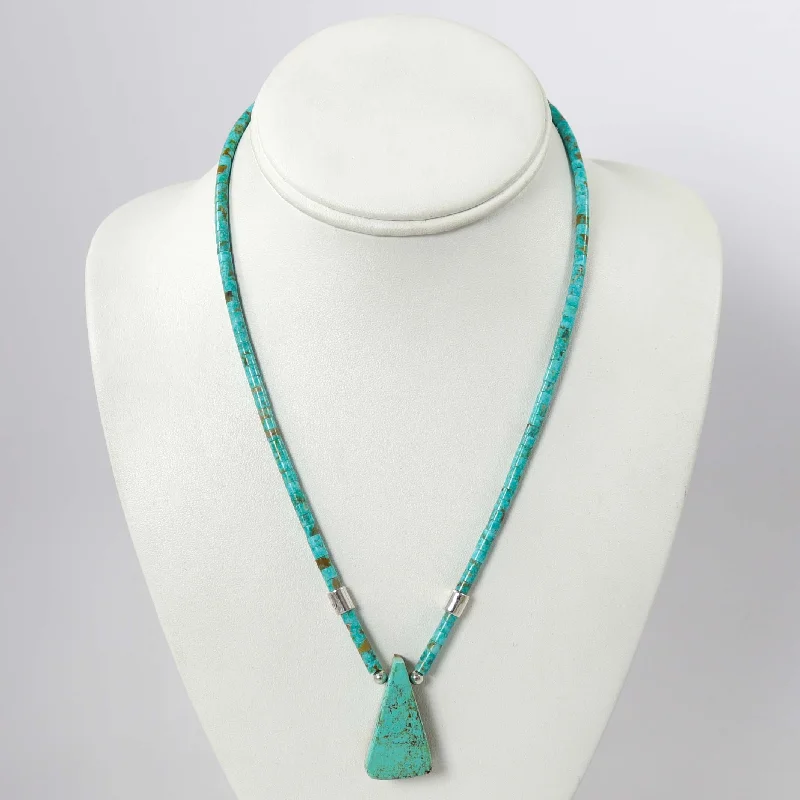 Shimmering druzy necklaces-Kingman Turquoise Necklace