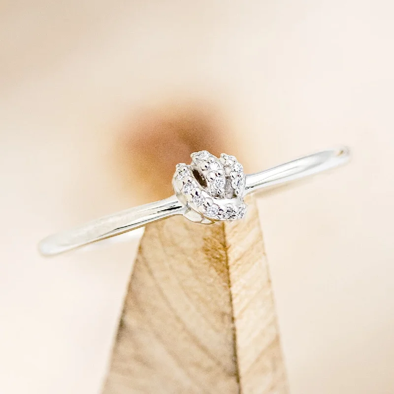 Grand cocktail rings-DAINTY KNOT & DIAMOND ACCENTED RING