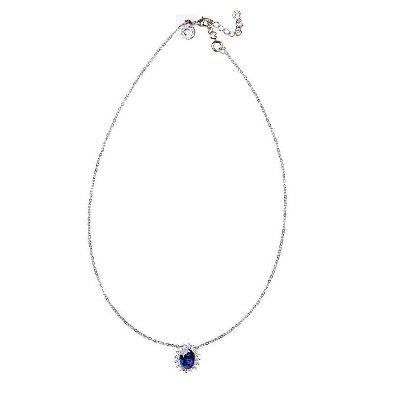 Swinging gem necklaces-Oval Sapphire Pendant Necklace