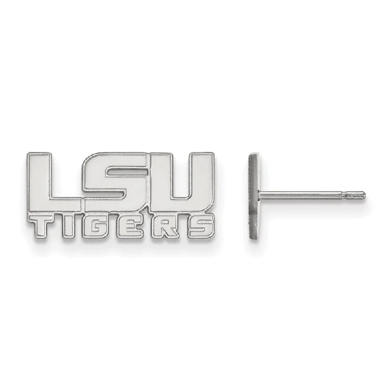 Vibrant enamel earrings-10k White Gold Louisiana State University XS (Tiny) Post Earrings