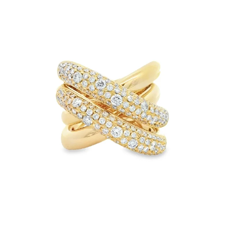 Shining diamond rings-18 Karat Yellow Women's Diamond Fashion Ring