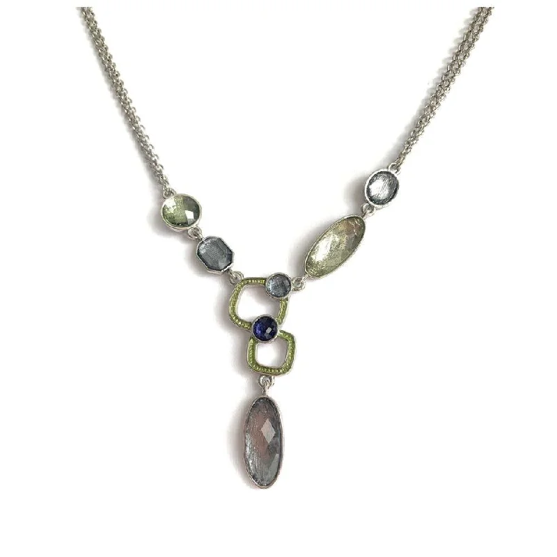 Flat bar necklaces-Kristin Statement Necklace With Colorful Crystal