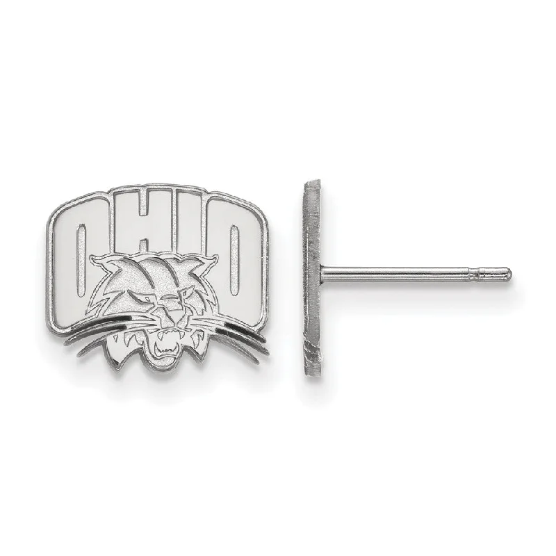 Cultured pearl earrings-Sterling Silver Ohio University XS (Tiny) Logo Post Earrings