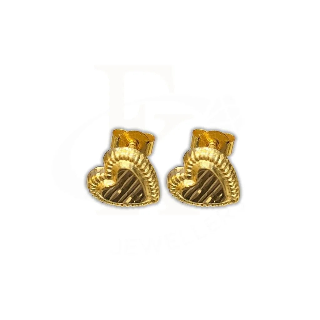 Angled drop earrings-Gold Stud Earrings 18KT - FKJERN1444