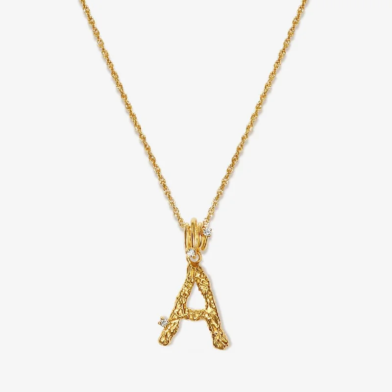 Plated silver necklaces-Casper alphabet necklace