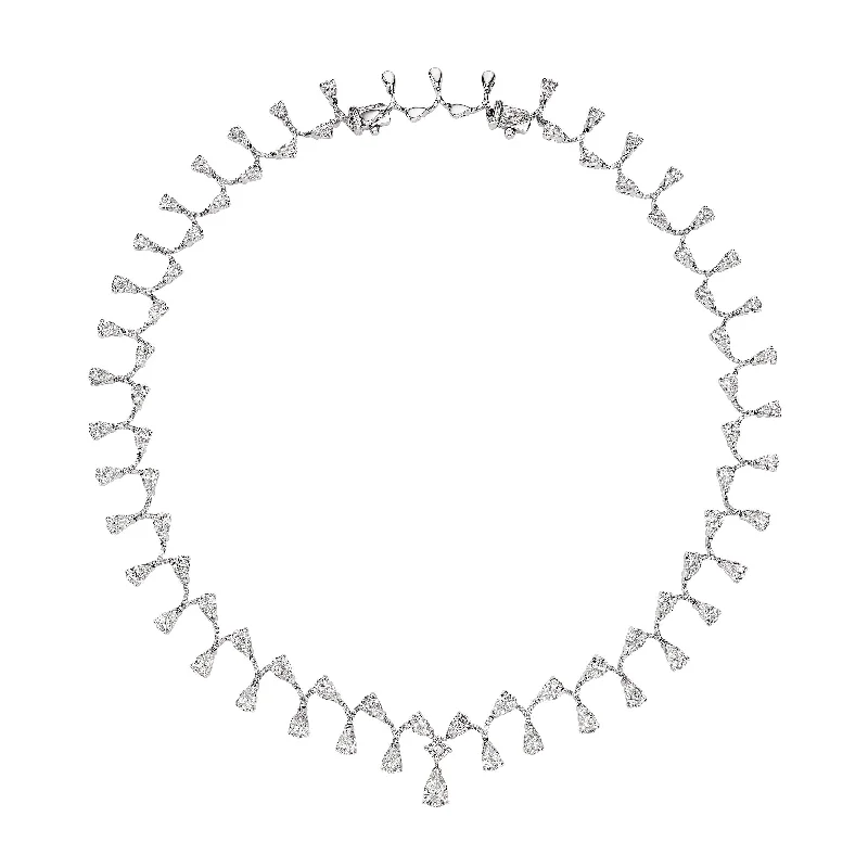 Woven tribal necklaces-'The Marlene' Pear Shape Diamond Necklace, 23 CT