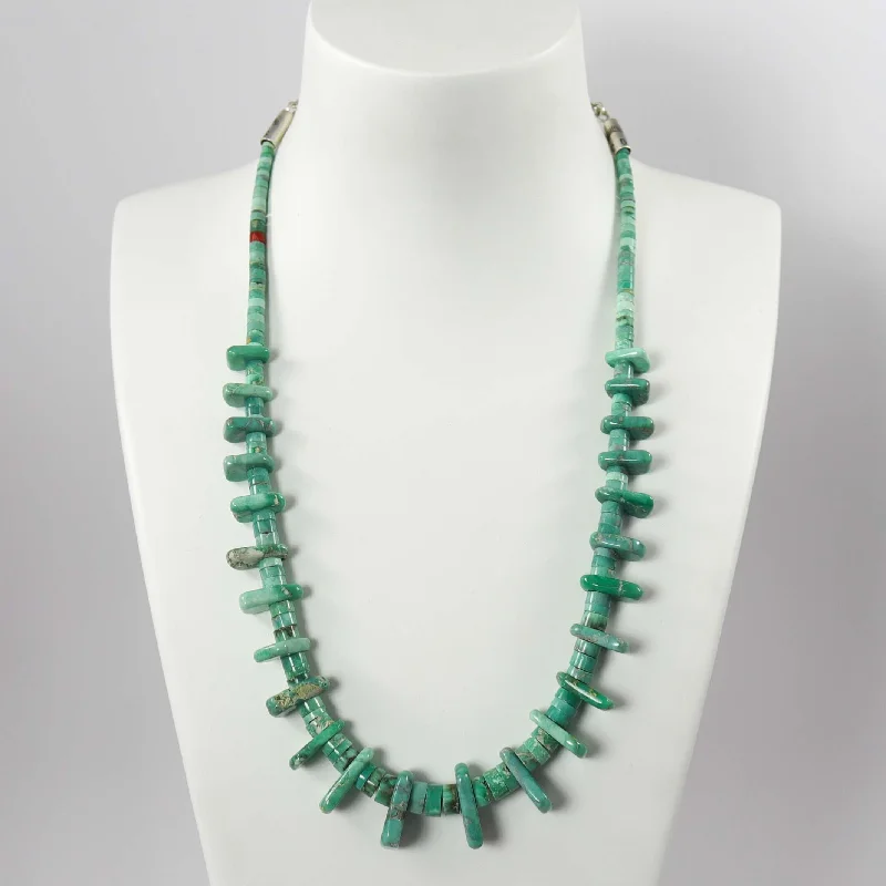 Heavy chain necklaces-Broken Arrow Variscite Necklace