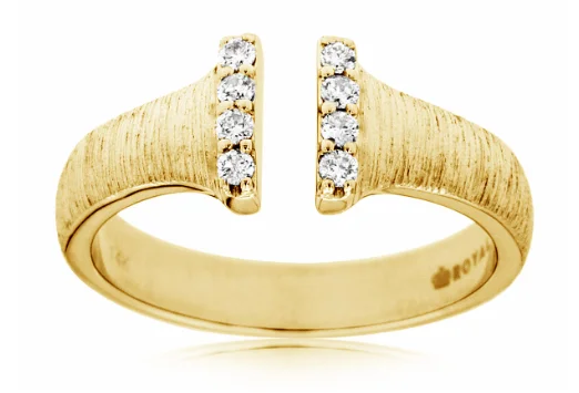 Clean modern rings-14 Karat Yellow Women's Diamond Fashion Ring