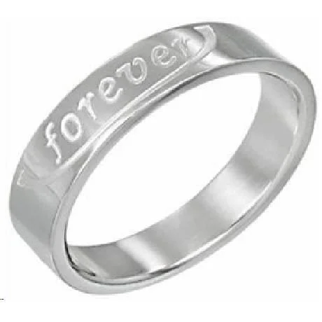 Fine stack rings-Stainless Steel "Forever" Ring - 8mm