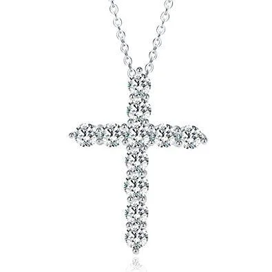 Bespoke initial necklaces-Faith Cubic Zirconia Cross Necklaces