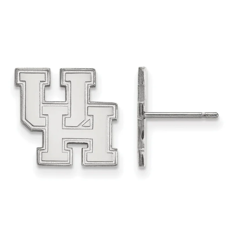 Woven tribal earrings-14k White Gold University of Houston Small Post Earrings