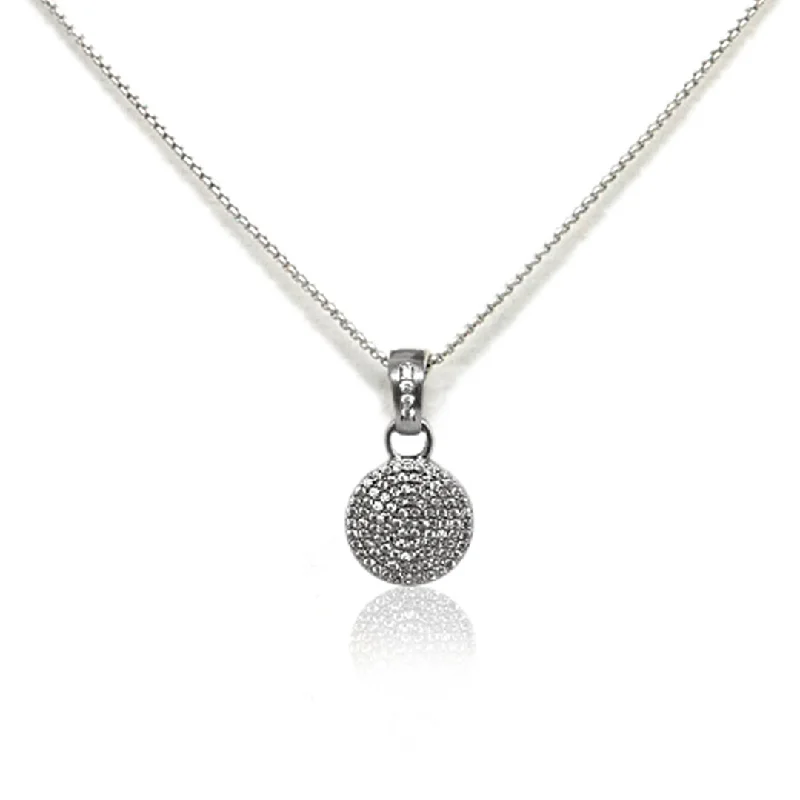 Owl feather necklaces-VINTAGE SILVER PAVE DISC NECKLACE