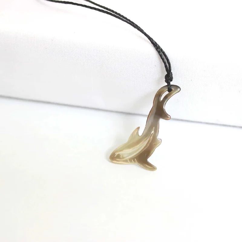 Cherub wing necklaces-Carved Shark Necklace