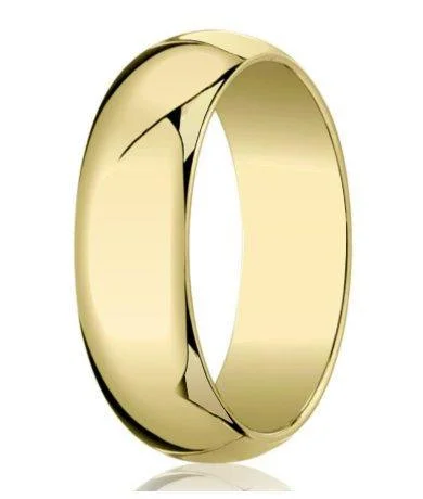 Gem-wrapped rings-Designer Wedding Ring For Men in 14K Yellow Gold, Polished, 7mm