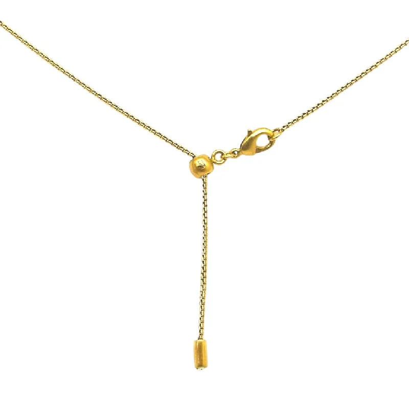 Glossy finish necklaces-GOLD SLIDER BOX CHAIN