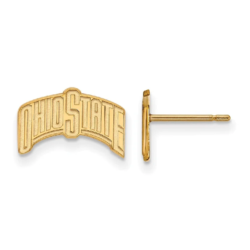 Faith cross earrings-14k Yellow Gold Ohio State University Small Post Earrings