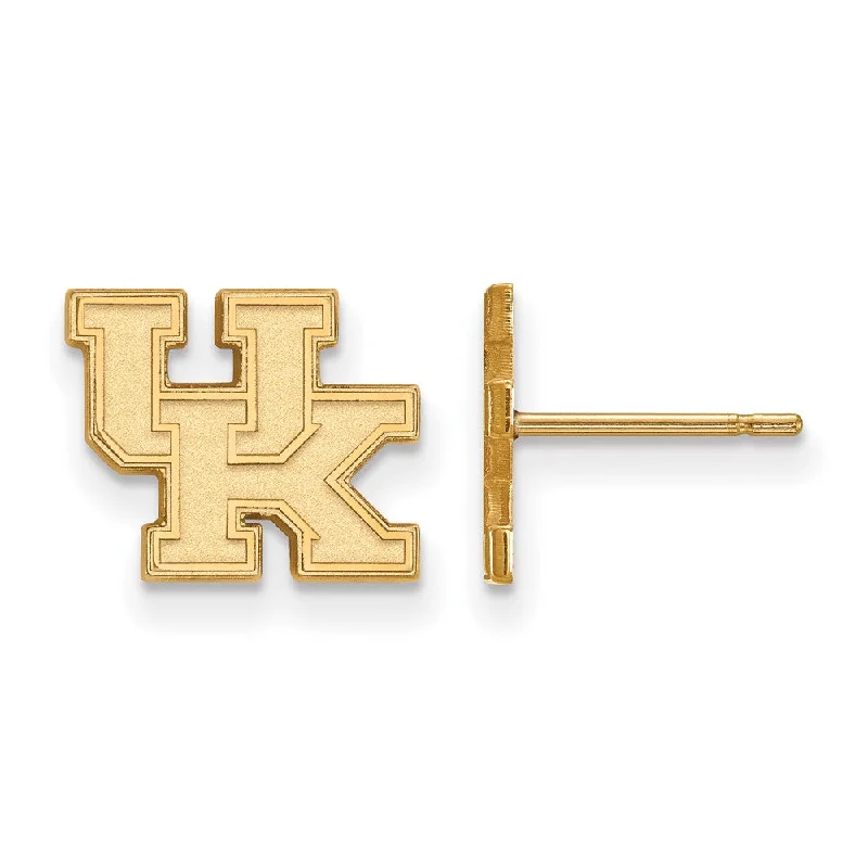 Gem cluster earrings-10k Yellow Gold University of Kentucky XS (Tiny) 'UK' Post Earrings