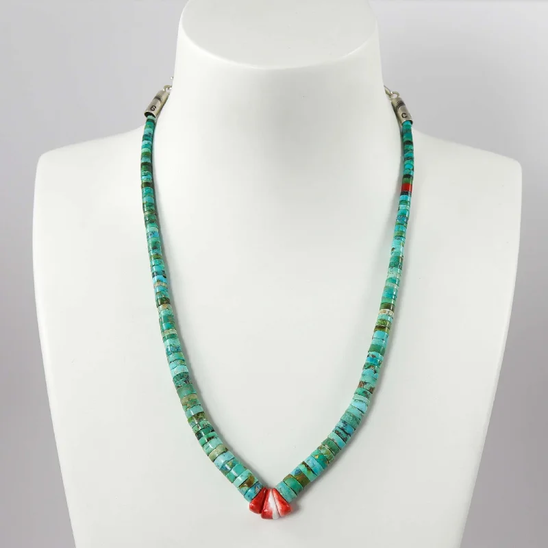 Embroidered necklaces-Blue Diamond Turquoise Necklace