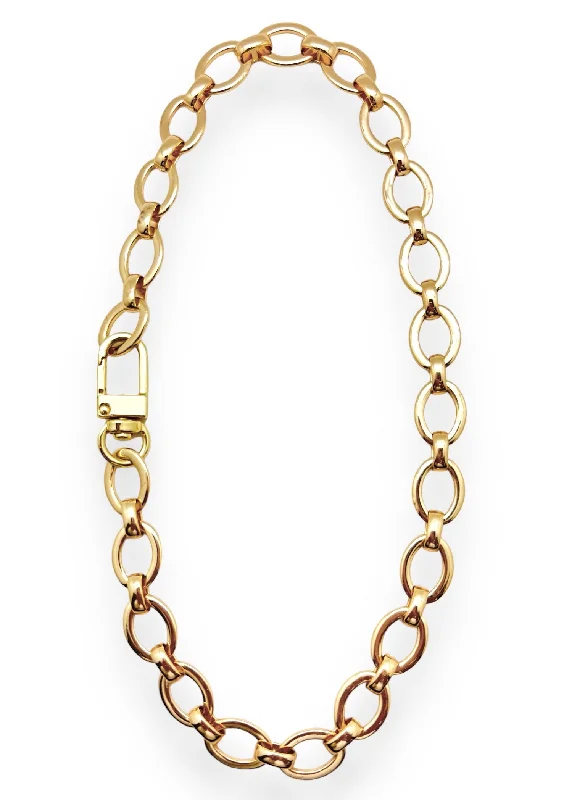 Futuristic necklaces-Oval Thick Chain Necklace