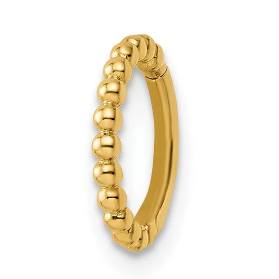 Single dot rings-14k Yellow Gold Beaded Cartilage Hoop Ring