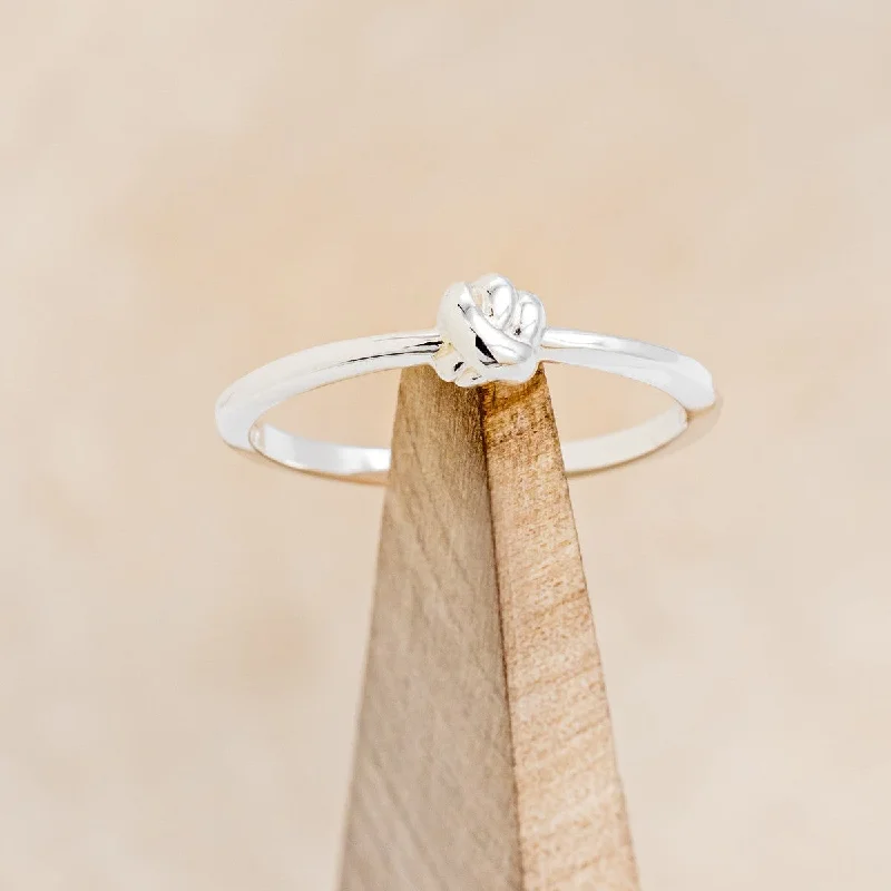 Woven motif rings-DAINTY STACKABLE KNOT RING