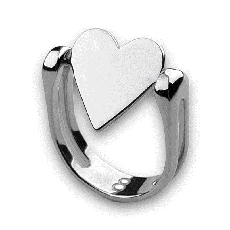 Woven bead rings-Heart-Shaped Fidget Ring