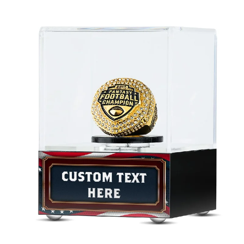 Tiger eye rings-"Design Your Own"  Championship Ring Spinning Display Case