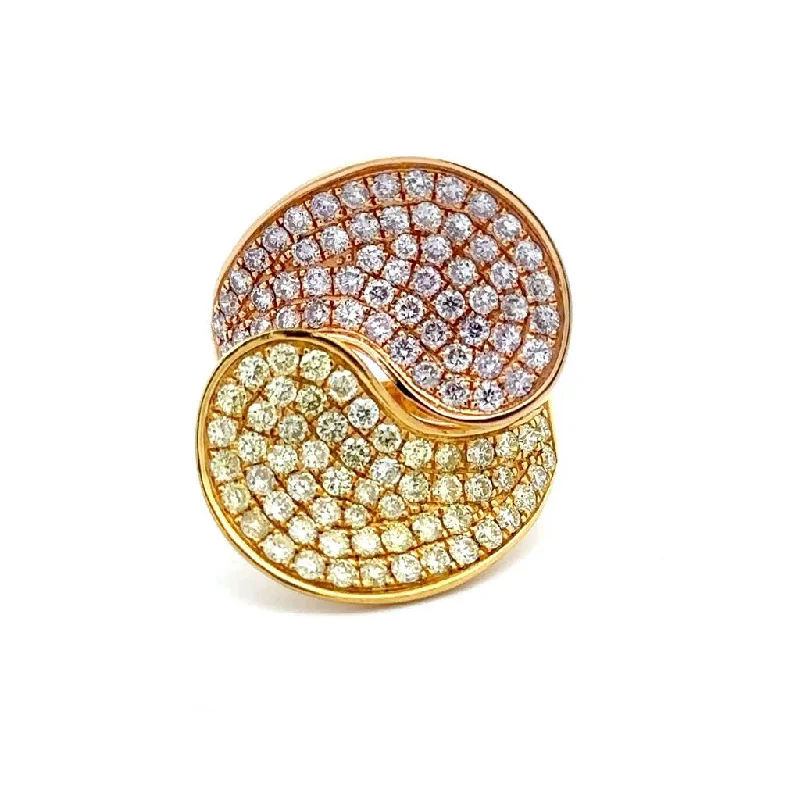 Coiled wire rings-18 Karat Two Tone Women's Diamond Fashion Ring