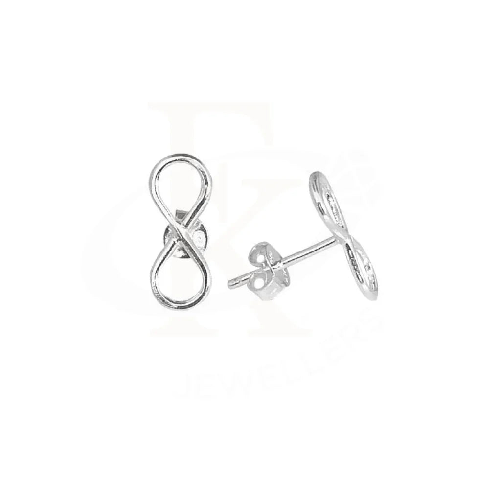 Micro star earrings-Sterling Silver 925 Infinity Stud Earrings - FKJERN1754