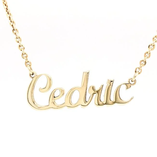 Elastic band necklaces-YGP Sterling Script Name Necklace