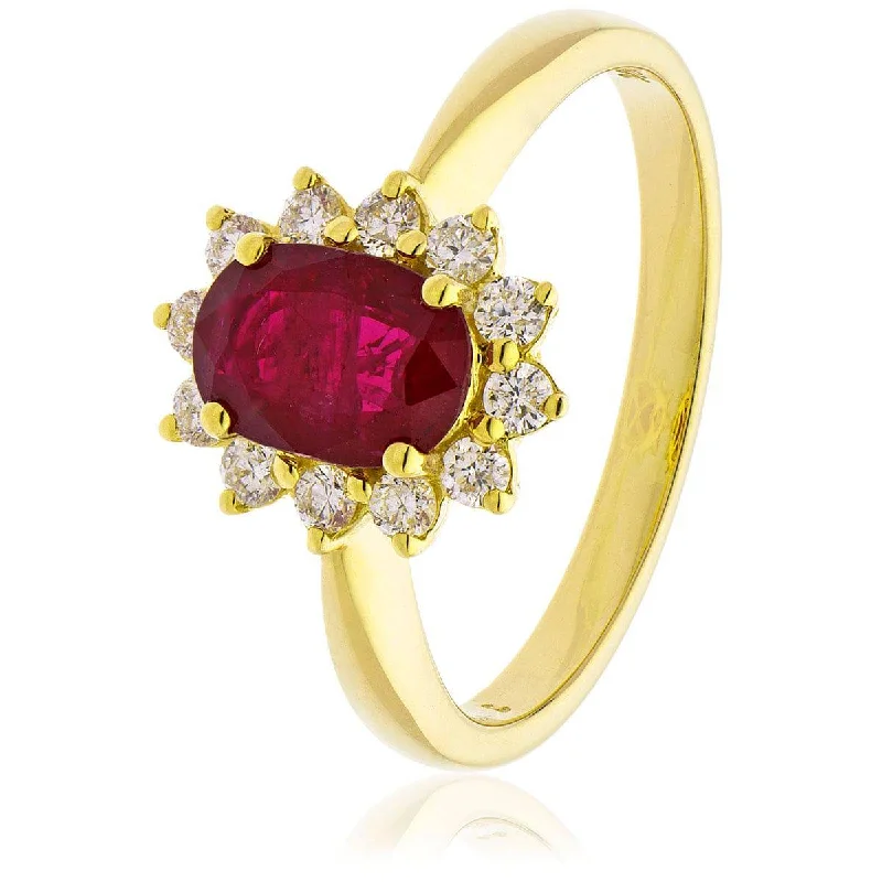 Fine pearl rings-Ruby Cluster Ring