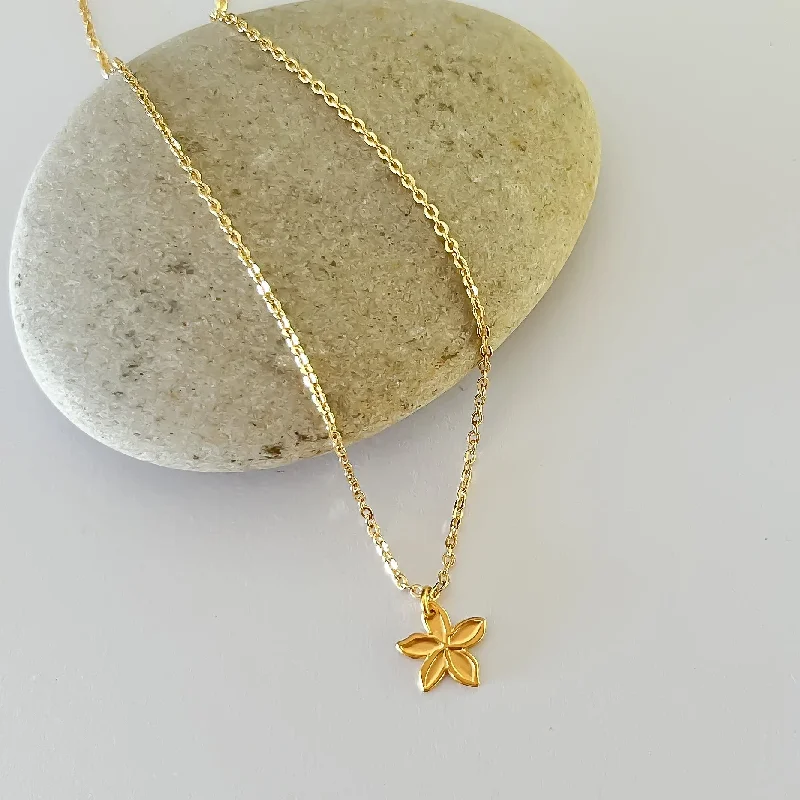 Off-center necklaces-Tiny Plumeria Melia Necklace