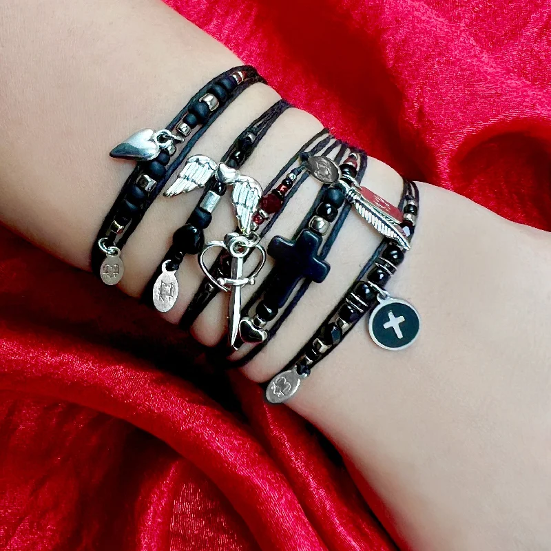 Lotus motif bangles-Set The World on Fire 5 Piece NTIO Bracelet Bundle by Andy Biersack