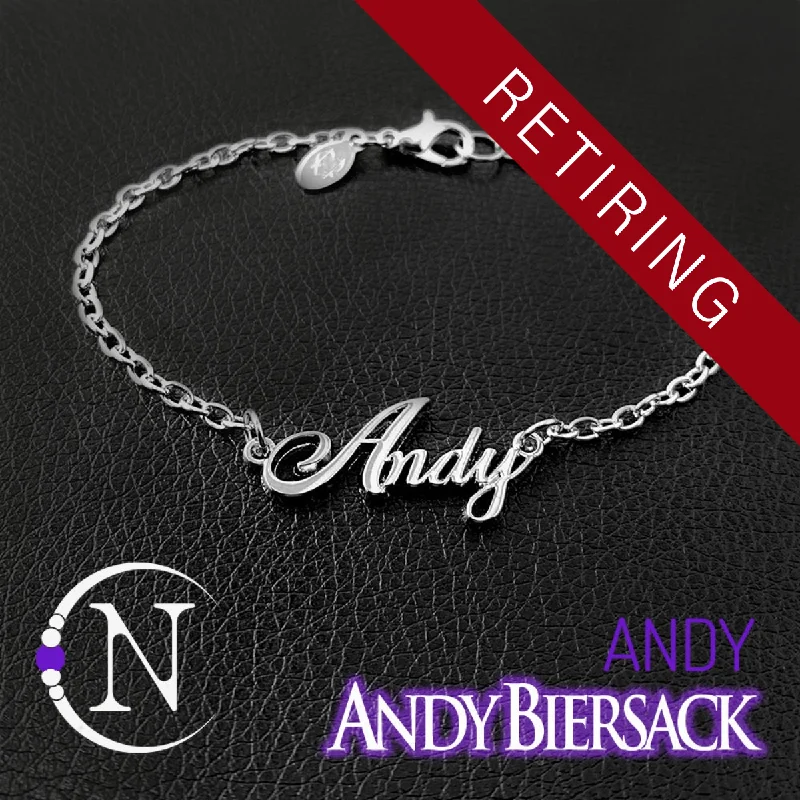 Bright bead bangles-Chain Bracelet ~ Andy Nameplate  by Andy Biersack