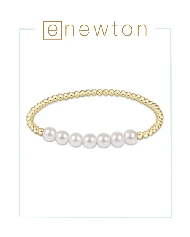 Infinity knot bangles-E Newton Classic Gold Beaded Bliss 3mm Bead Bracelet - 6mm Pearl